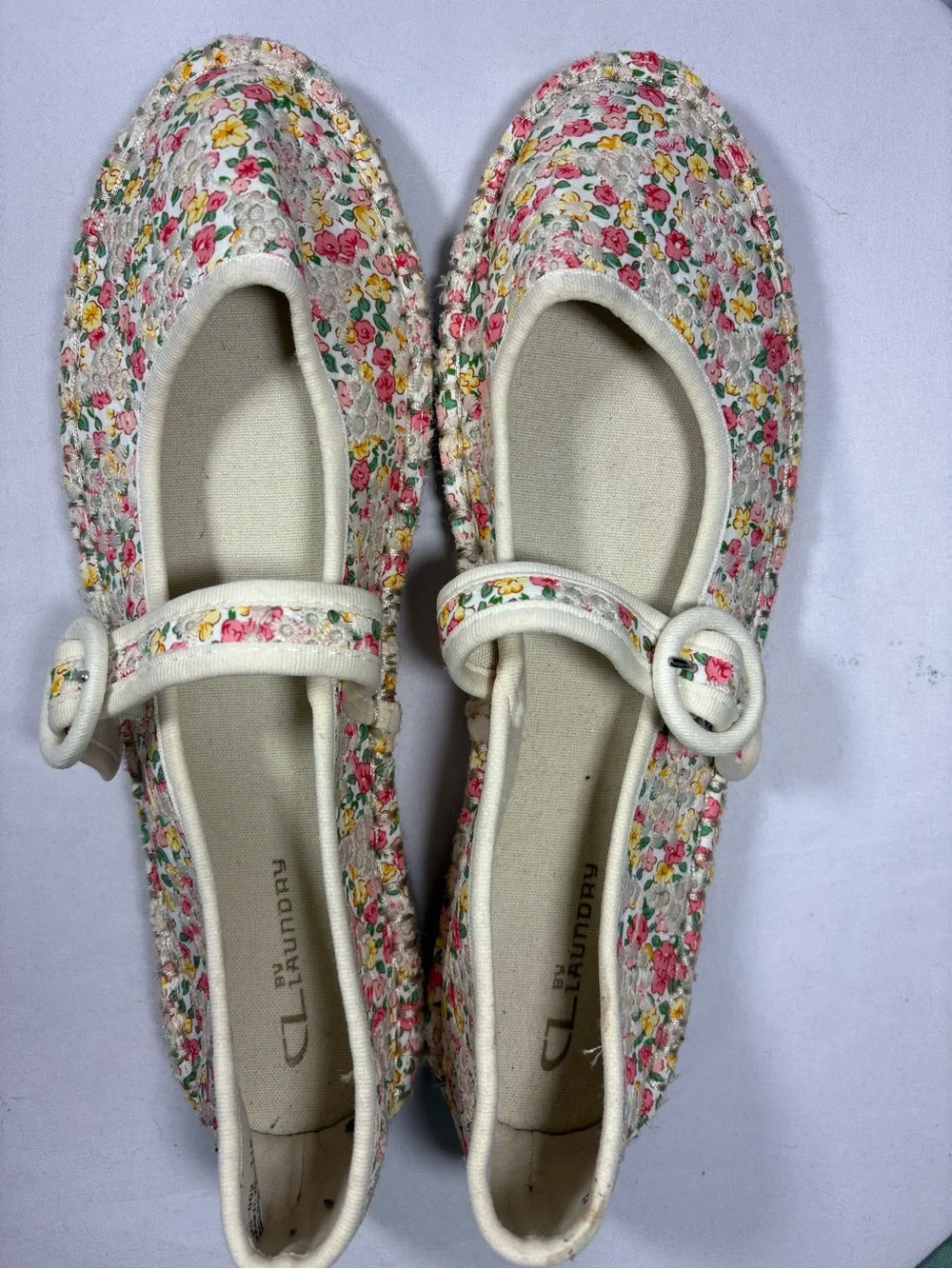 CL By Chinese Laundry Women's Floral Cottage Mary Jane Espadrille Flats Sz 11M